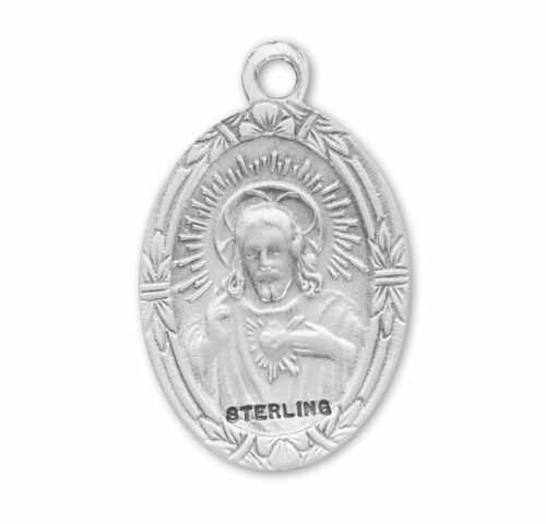 Sacred Heart of Jesus Sterling Silver Scapular Medal - Image 3