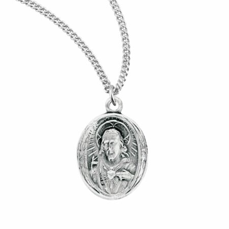Sacred Heart of Jesus Sterling Silver Scapular Medal