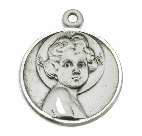 Sterling Silver "Light of the World" Round Infant Jesus Medal - Image 2