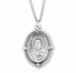 Sterling Silver Scapular Sacred Heart of Jesus Medal
