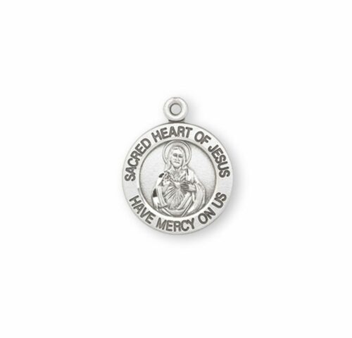 Sterling Silver Scapular Sacred Heart of Jesus Medal - Image 2