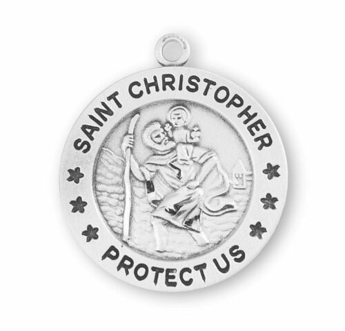 Saint Christopher Round Sterling Silver Medal - Image 2