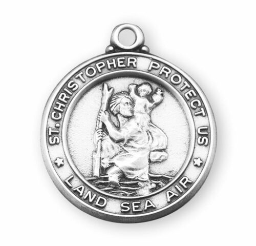 Saint Christopher Round Sterling Silver Medal - Image 2