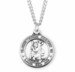 Saint Christopher Round Sterling Silver Medal