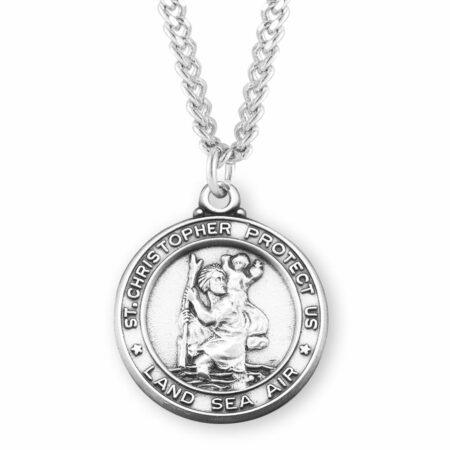 Saint Christopher Round Sterling Silver Medal
