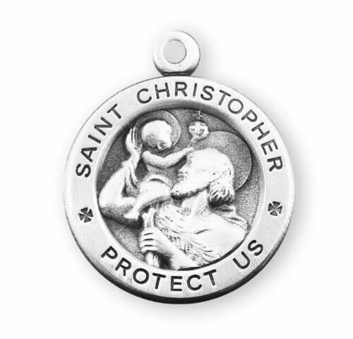 Saint Christopher Round Sterling Silver Medal - Image 2