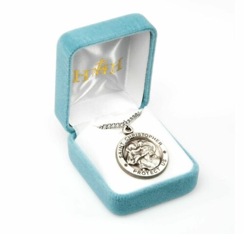 Saint Christopher Round Sterling Silver Medal - Image 3