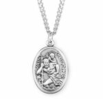 Saint Christopher Oval Sterling Silver Medal