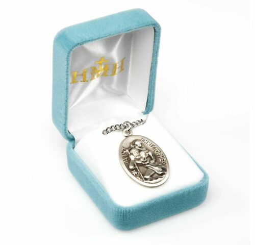 Saint Christopher Oval Sterling Silver Medal - Image 4
