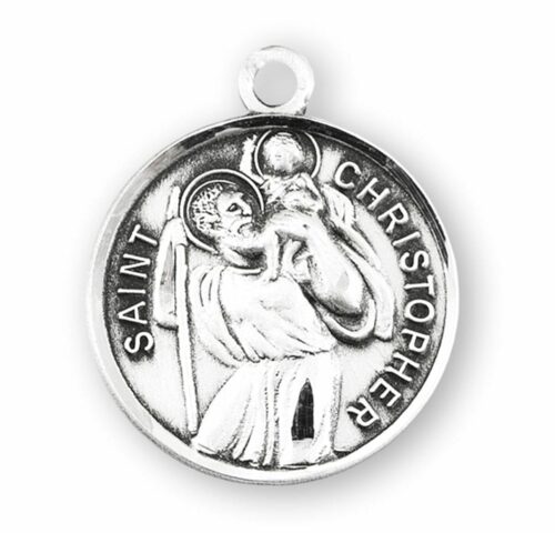 Saint Christopher Round Sterling Silver Medal - Image 2