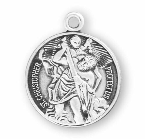Saint Christopher Round Sterling Silver Medal - Image 2