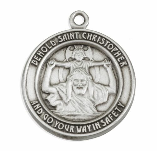 Saint Christopher Round Sterling Silver Medal - Image 2