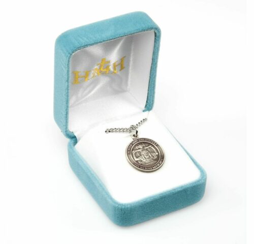 Saint Christopher Round Sterling Silver Medal - Image 4