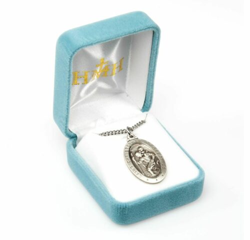 Saint Christopher Oval Sterling Silver Medal - Image 4