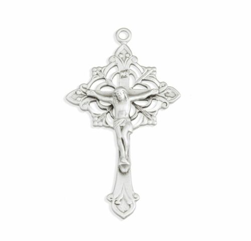 Sterling Silver Floral Filigree Crucifix - Image 2