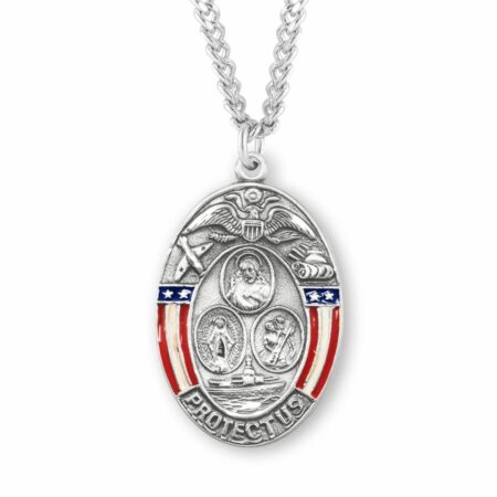 Sterling Silver Oval Military Medal