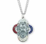 Four Way Catholic Medals Sterling Silver