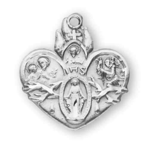 Sterling Silver Heart Shape 4-Way Medal - Image 2