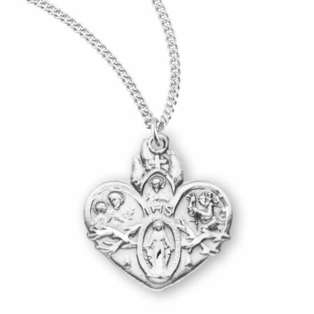 Sterling Silver Heart Shape 4-Way Medal