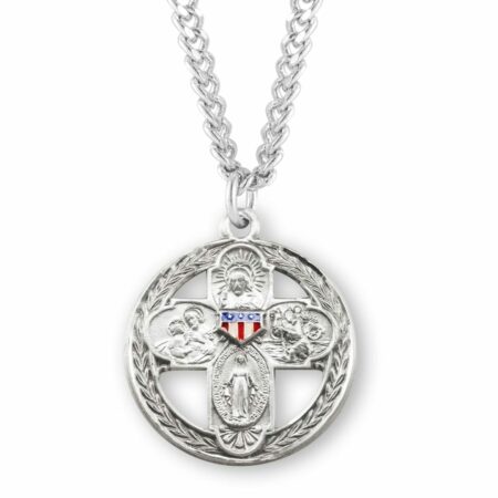 Sterling Silver Enameled Military 4-Way