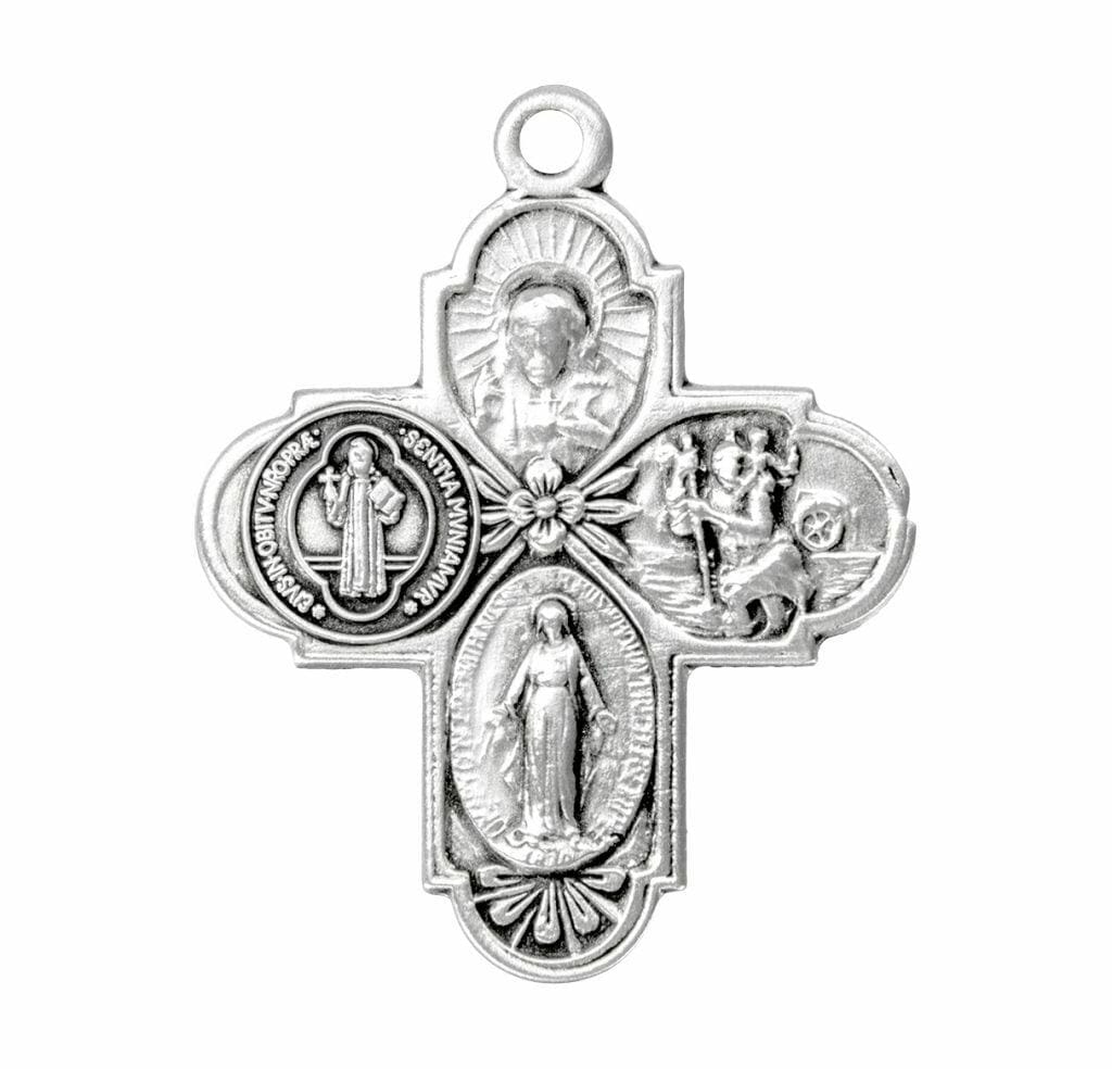 Saint Benedict Sterling Silver Four Way Medal Buy Religious Catholic Store