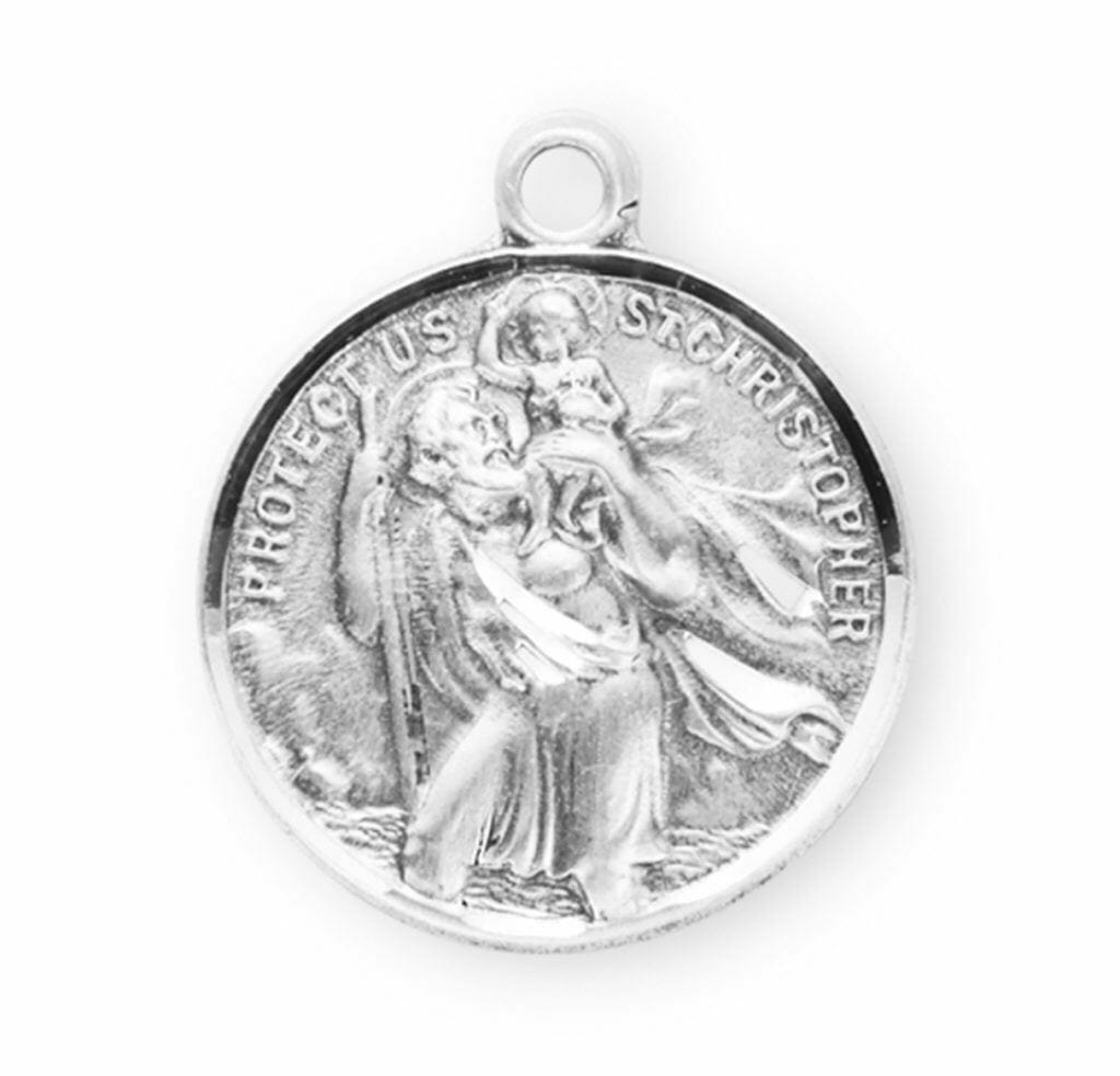 Saint Christopher and Saint Raphael Double Sided Sterling Silver Medal ...