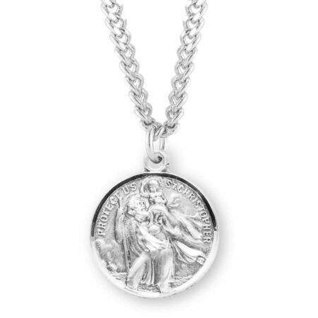 Saint Christopher and Saint Raphael Double Sided Sterling Silver Medal
