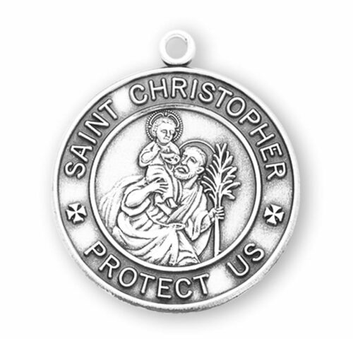 Saint Christopher Round Sterling Silver Medal - Image 2