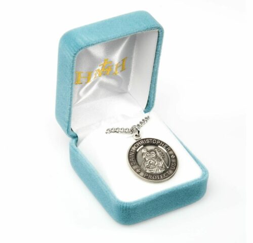 Saint Christopher Round Sterling Silver Medal - Image 4