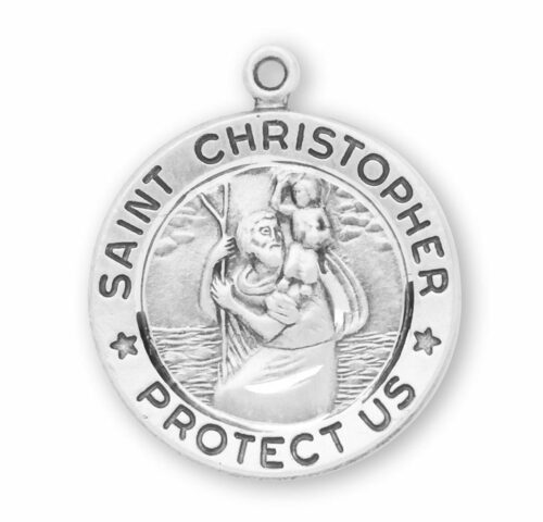 Saint Christopher Round Sterling Silver Medal - Image 2