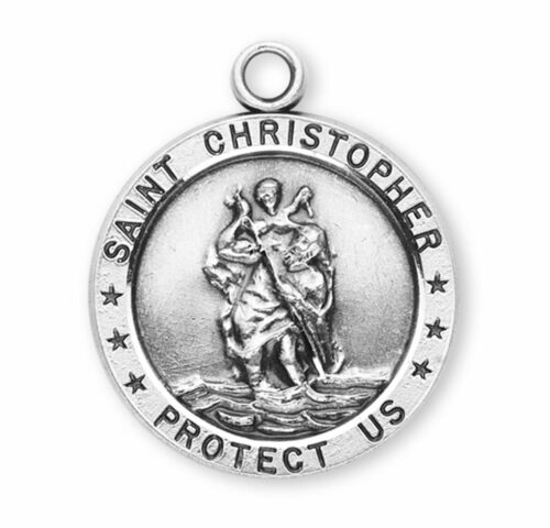 Saint Christopher Round Sterling Silver Medal - Image 2
