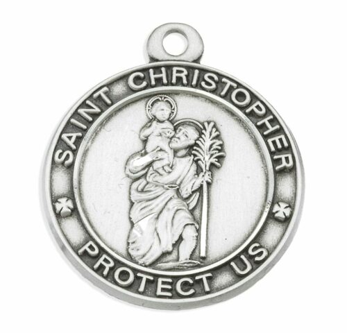 Saint Christopher Round Sterling Silver Medal - Image 2