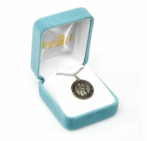 Saint Christopher Round Sterling Silver Medal - Image 3