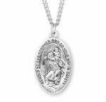 Saint Christopher Oval Sterling Silver Medal
