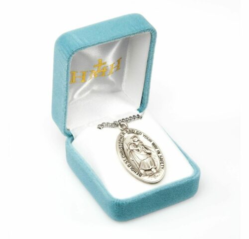 Saint Christopher Oval Sterling Silver Medal - Image 3