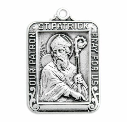 Saint Patrick Square Sterling Silver Medal - Image 2