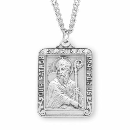 Saint Patrick Square Sterling Silver Medal