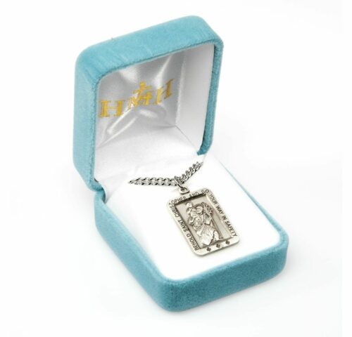 Saint Christopher Square Sterling Silver Medal - Image 3
