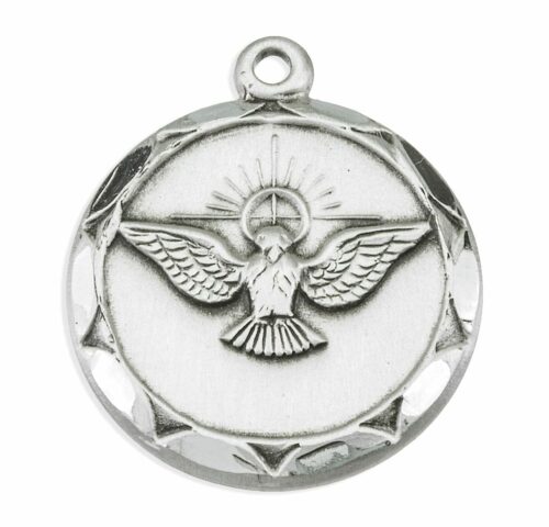 Holy Spirit Round Sterling Silver Medal - Image 2