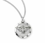 Holy Spirit Round Sterling Silver Medal