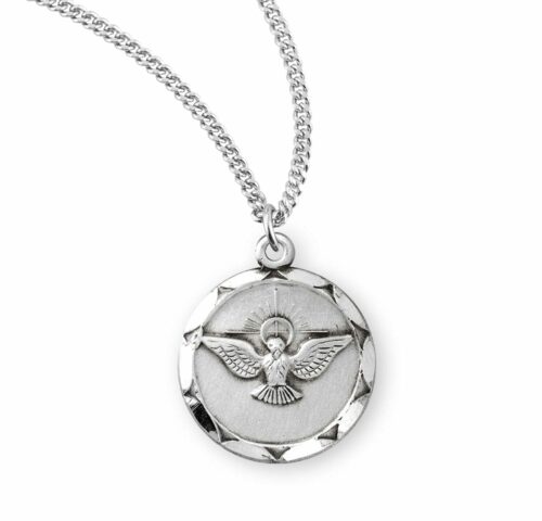 Holy Spirit Round Sterling Silver Medal