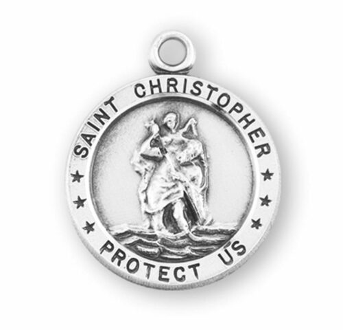 Saint Christopher Round Sterling Silver Medal - Image 2