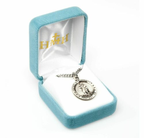Saint Christopher Round Sterling Silver Medal - Image 3