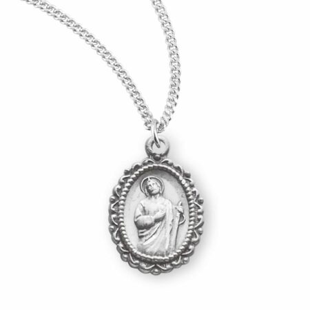 Saint Jude Oval Sterling Silver Medal