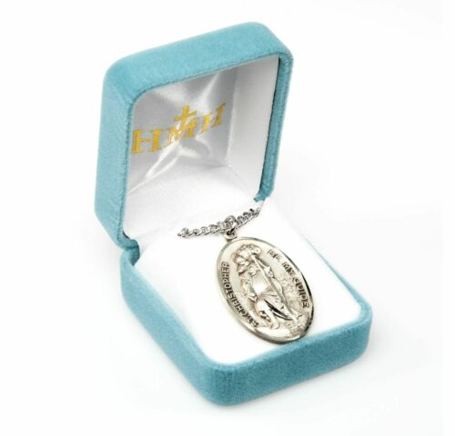Saint Christopher Oval Sterling Silver Medal - Image 3