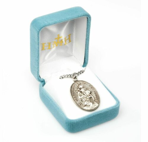 Saint Christopher Oval Sterling Silver Medal - Image 3