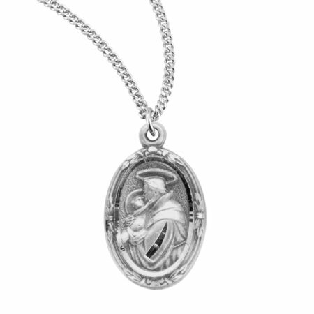 Saint Anthony Oval Sterling Silver Medal