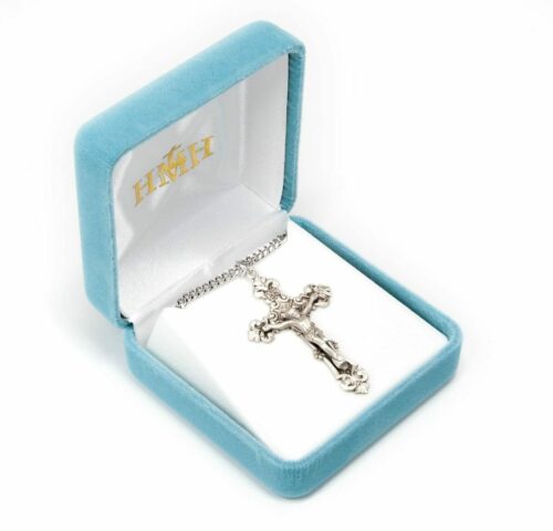 Sterling Silver Filigree Scroll Relief Design Crucifix - Image 3