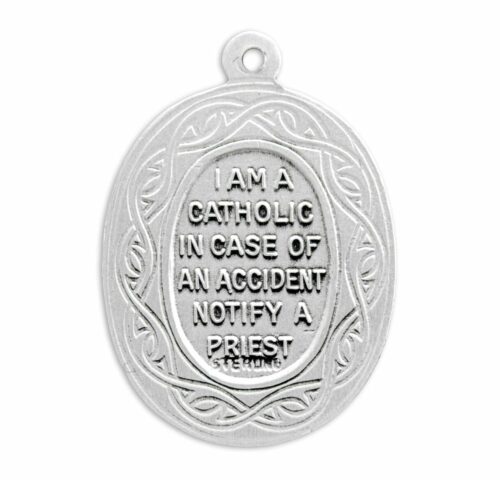 Saint Christopher Oval Sterling Silver "Crown of Thorns" Medal - Image 3