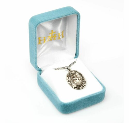 Saint Christopher Oval Sterling Silver "Crown of Thorns" Medal - Image 4